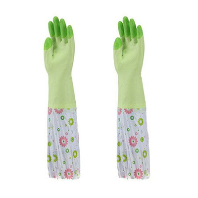 

UpperX Long Sleeve Dishwashing Gloves Cleaning Household PVC Gloves Keep Warm plush Car Washing Gloves 1 Pairgreen Marguerites