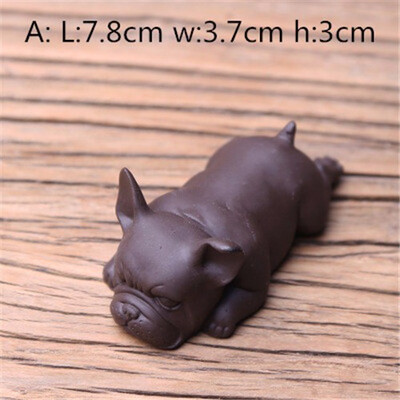 

Tea Dog Creative Purple sand bully Tea Pet Home Decoration figurines Lucky Zodiac Puppy tea accessories