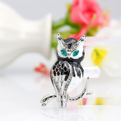 

Fashion Enamel Blue Eyes Owl Brooch Pins For Women Kids Lovely Gifts Animal Brooches Broches Lapel Masquerade Jewelry Russia New