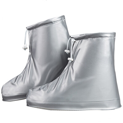 

Evas love rain boots set waterproof rainy day non-slip waterproof shoe covers for men&women non-slip thick wear-resistant rain boots set silver