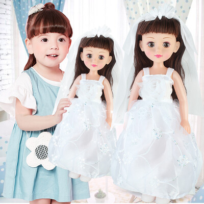 

Aozhi Jia AoZhiJia 4D blinking talk singing story wedding dress smart Barbie doll set childrens toy doll voice play house gift box fairy fairy
