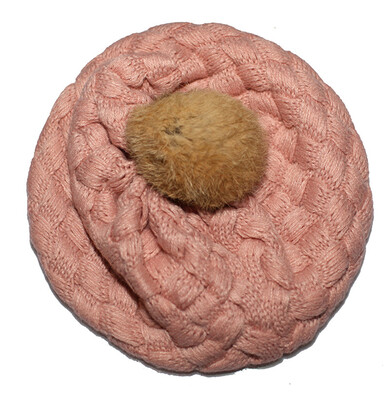 

Child Baby Boy Girl Bobble Hat Winter Raccoon Fur Knitted Ski Cap Beanie Beret