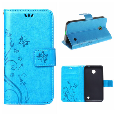 

MOONCASE цветочным узором Премиум мягкий PU Кожаный чехол для Nokia Lumia 630