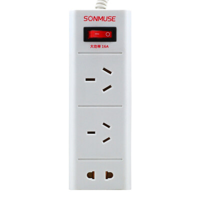

Sound Muse (SONMUSE) SF-M3NW guardian master high-power 16A air conditioner Induction Cooker dedicated three-socket plug-in wiring board 1.8 m classic white