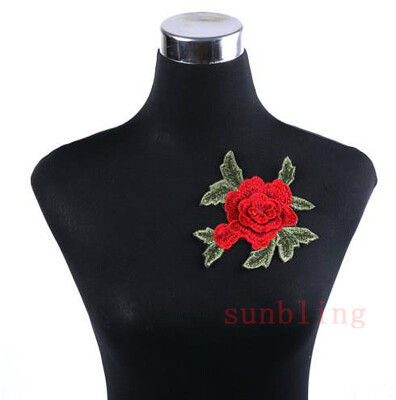 

1pcslot Brand Patches Flowers Embroidered Patch Iron On Red Rose Fabric Repair Sew Badges Clothes Appliques DIY Wedding Sticker