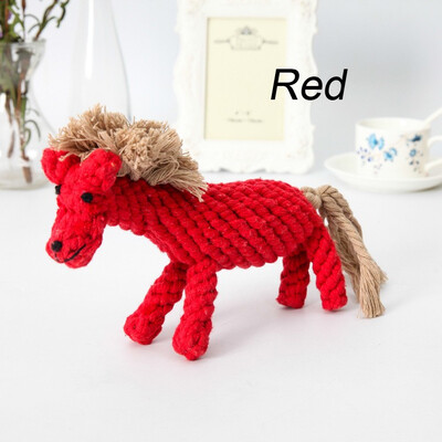 

Pet knot rope toy cotton horse shape rope weaving clean teeth pet supplies dog toys