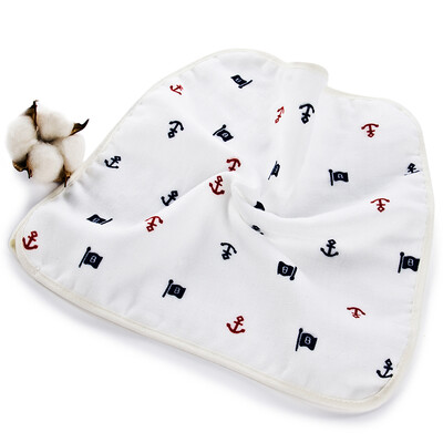

【Jingdong Supermarket】 Sanli cotton high-density gauze baby mouth towel 5 fitted with a class of safety standards baby supplies square handkerchief sweater sweat navy wind 20 × 20cm