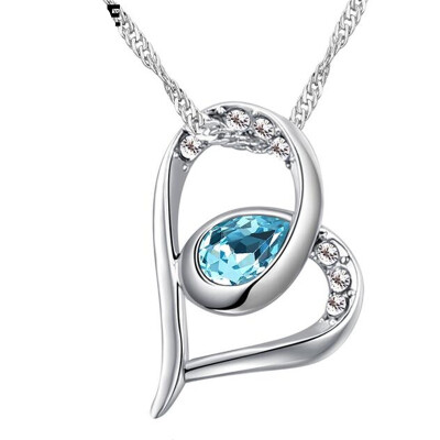 

Love Heart Necklaces Pendants With High Quality Crystals from Swa Elements For Women Birthday Gift Wedding Jewelry 26640