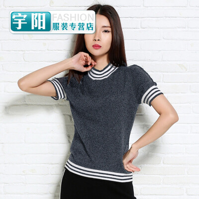 

Half five points in the sleeves female short-sleeved bottoming sweater sweater short paragraph half-sleeved spring new thin self-c