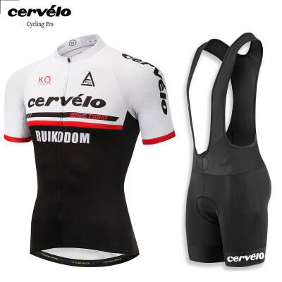 

UCI 2018 pro team Cervelo mens summer short sleeve cycling jersey bib shorts kit breathable Bicycle clothing MTB bike jersey