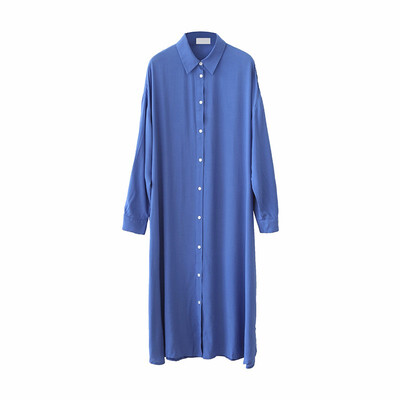 

fashion loose dress women autumn long sleeve mid-long dresses cotton blend women clothing