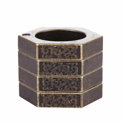 

Man Stylish Defensive Hexagon Round Ring with Four Layer Design Self defense tool&perfect for outdoor activities
