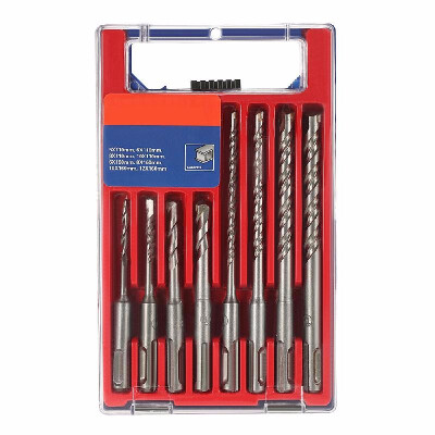 

8pcs 2 Pits 2 Slots SDS Shank YG8 Carbide Masonry Drills Rotary Hammer Impact Drill Bits Set for Drilling Concrete Brick Tile 5mm-