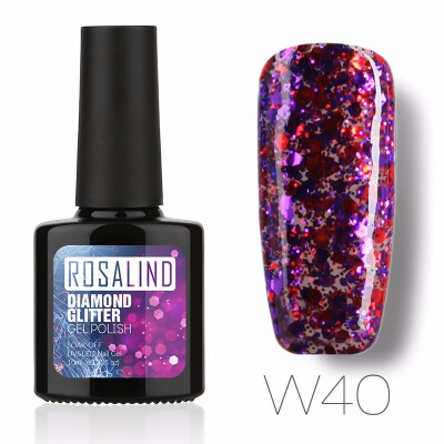 

ROSALIND Gel 1S PBlack Bottle 10ML Diamond Glitter W01-29 Gel Nail Polish Semi Permanent Nail Art UV&LED Soak-Off gel lacquer