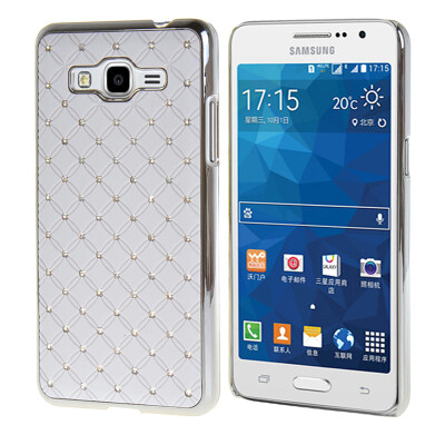 

MOONCASE Hard Chrome Rhinestone Bling Star Back Case Cover for Samsung Galaxy Grand Prime G5308 White