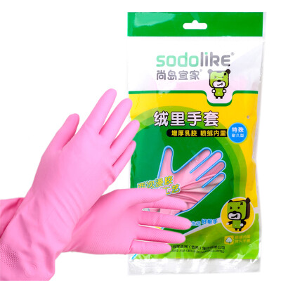 

Shang Island IKEA (sodolike) cashmere gloves thickening  (trumpet) thickening latex velvet inside special persistent