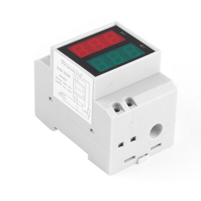 

Digital Din-Rail AC Voltage Current LED Dual Display Panel Voltage Amp Meter white D52-242