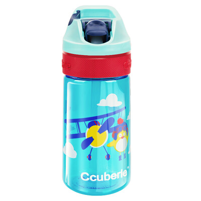 

Ccuberle cool childrens water cups direct drinking men&women pupils outdoor sports bottle kindergarten baby portable anti-fall plastic cup riding equipment blue pilot