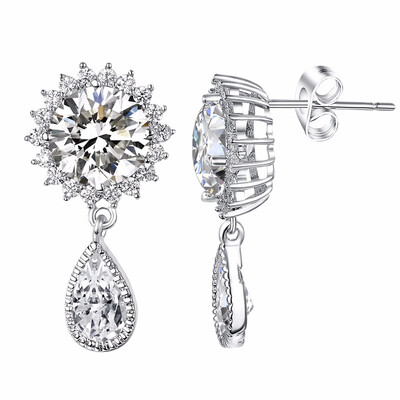 

Yoursfs Cubic Zirconia Black Rose Flower Stud Earrings For Mother Day 2018 Gold Plated Fashion Earrings Bridal Earrings