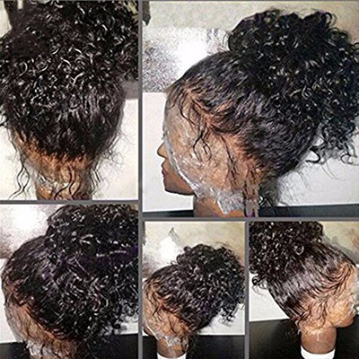 

9A Lace Front Human Hair Wigs Ponytail Curly Brazilian Virgin Hair Wigs with Baby Hair Pre Plucked 130 Density for Women