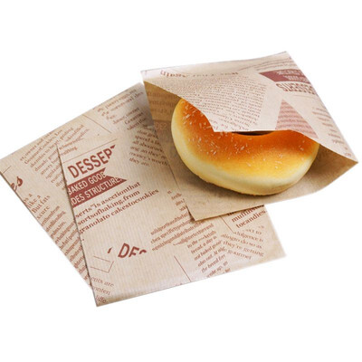 

UpperX 100pcs 12x12cm Sandwich Donut Bread Bag Biscuits Doughnut Paper Bags Oilproof Bread Craft Bakery Food Packing Kraft