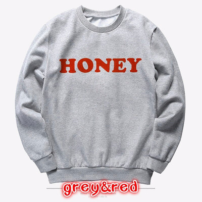 

New Fashion Women Kawaii Sexy Cotton O Neck Long Sleeve Pullover Hoodies Ladies Casual Honey Letter Printed Harajuku Hooded Hoodie