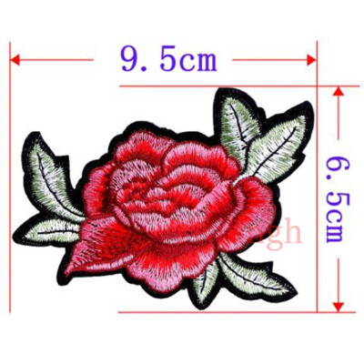 

1 Pc Brand Flower Patches Big Stickers Embroidery 3D Red Rose Applique Motif Applique Garment Women DIY Clothes Wedding Patch