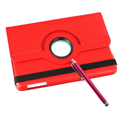 

Red 360° Rotating Magnetic PU Leather Stand Case Smart Covers For iPad Mini