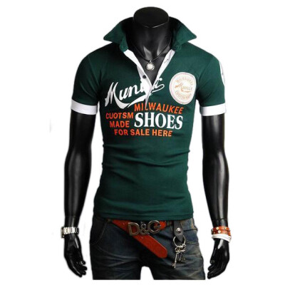 

Zogaa Men's Polo Shirt Printing Contrast Color Fashion Slim