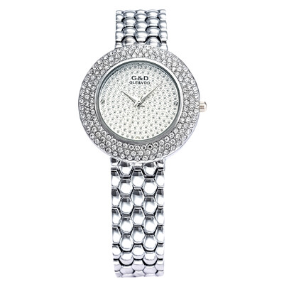 

Fashion Quartz Dress Rhinestone Watch Women Orologio Watches Lady Rhinestone Bracelet Dress Wristwatches with Steel Strap G&D201506