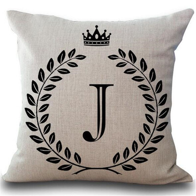 

Cntomlv 1Pcs Crown Letter 4545cm Cotton Linen Throw Pillow Cushion Cover Car Home Decoration Sofa Decor Decorative Pillowcase