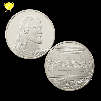 

Italian artist Da Vinci Commemorative Coin Jesus Christ Saints Challenge Coin Last Supper Gilded Souvenir Art Collectibles