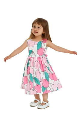 

DAWILS Girls Sleeveless Dress Crew Neck Cute Apple Summer Casual Dresses With Belt