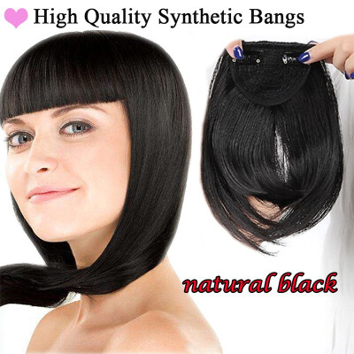 

Lady Natural Hair Extension Clip In Front Hair Bangs Fringe human Straight Hair Front Hair Extensions