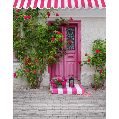 

Flower front of the Door Photo Backdrop 57FT Vinyl Fabric Cloth Digital Printing Background s-2230