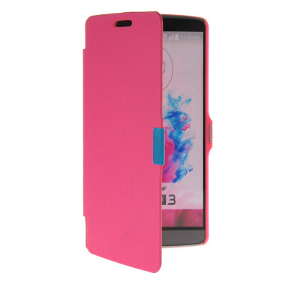 

MOONCASE Ultre Slim Leather Side Flip Wallet Shell Back ЧЕХОЛ ДЛЯ LG G3 Hot pink