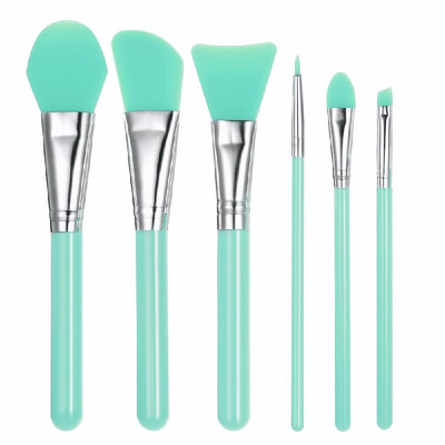 

6pcs Silicone Makeup Brush Set Facial Mask Foundation Brushes Cosmetic Eyeshadow Eyebrow Brush Kit With Plastic Handle Purple