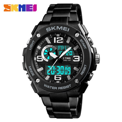 

Skmei new For men sport watch For men 50 m Waterproof Stainless steel chronograph digital watch man Wrist watch Relogio Masculino