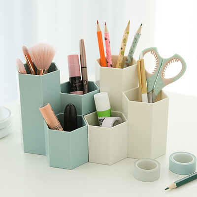

FaSoLa pen holder creative color multi-function storage box desktop office stationery storage box 2 piece set blue white