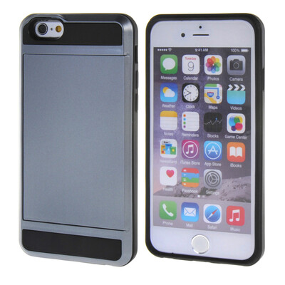 

MOONCASE ЧЕХОЛ ДЛЯ iPhone 6 / 6S (4.7") Soft Silicone Gel TPU Skin With Card Holder Protective Grey