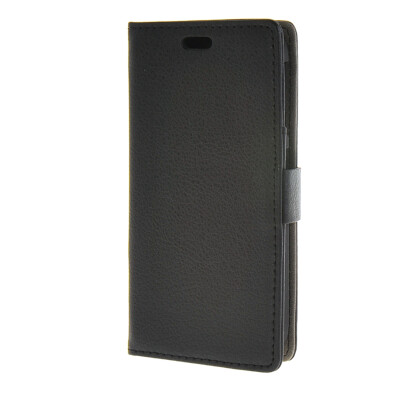 

MOONCASE Litch Skin Leather Card Slot Wallet Bracket Back Case Cover for HTC Desire 320 D320 Black