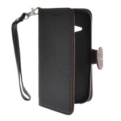 

MOONCASE Litch Skin Leather Wallet Card Holder Pouch with Kickstand Case Cover for HTC One 2 Mini ( M8 Mini ) Black