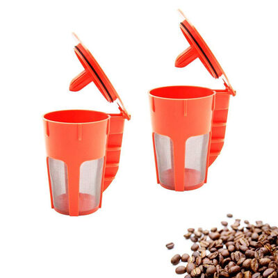 

UpperX 2 Pack K-Cups Carafe Reusable Replacement for Keurig 20 Brewers 80 ML with No-BPA Plastic Stainless Steel MeshOrange