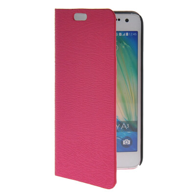 

MOONCASE Slim Leather Side Flip Wallet Card Slot Pouch with Kickstand Shell Back чехол для Samsung Galaxy A3 Hot pink