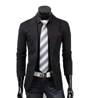 

Zogaa New Mens Coat Color Matching Collar Casual Slim