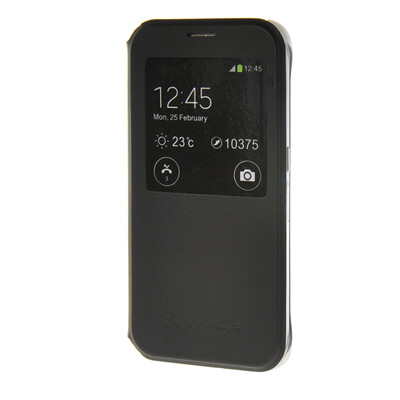 

MOONCASE Transparent Flip Pouch view window Leather Wallet чехол для Samsung Galaxy S6 Black