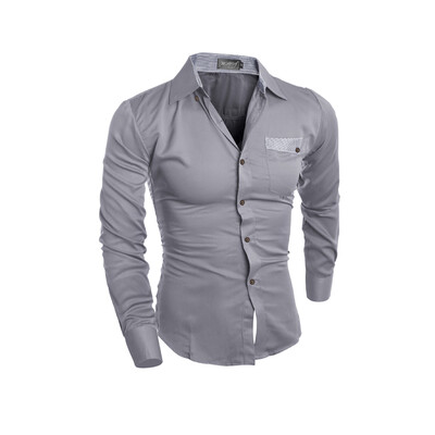 

Zogaa New Men Shirt Color Matching Korean