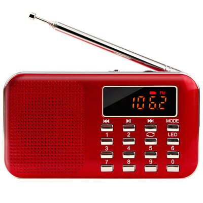 

Happy accompanied by L-218 portable card radio MP3 player mini card speaker audio subwoofer with LED lighting Chinese red