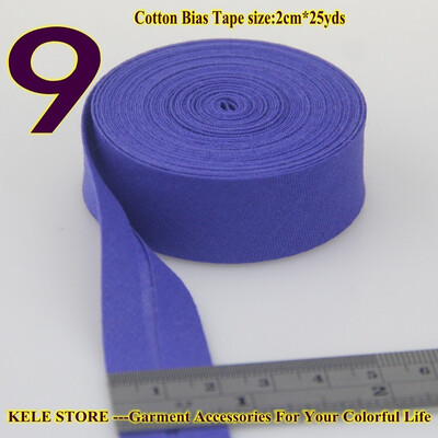 

Cotton bias tape bias binding fold tape size 20mm2cm 34" 25yds various color solid color DIY handmade sewing material