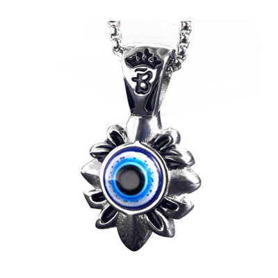 

Retro Turkey Pendant Titanium steel Blue eye Demon Pendant mens&womens Necklace Christmas gift